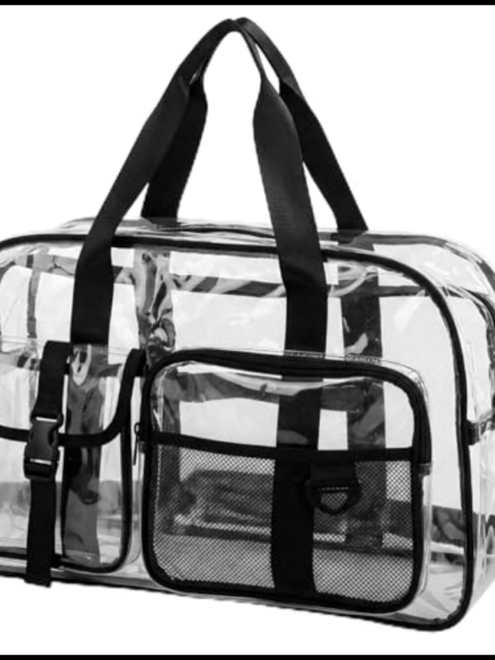 Large Clear PVC Gym Tote Duffle 28L Heavy Duty Water Resistant